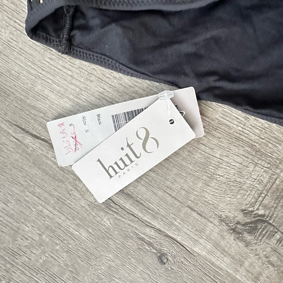 Huit8 2pc swimsuit underwire cup swimsuit black NWT - Picture 6 of 7